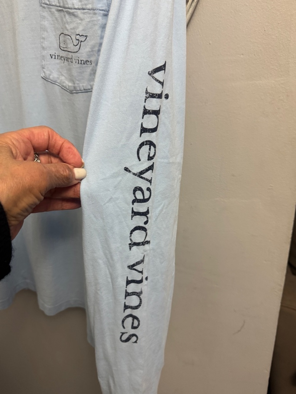 Vineyard Vines Light Blue Long-Sleeve Pocket Tee - Picture 4 of 7